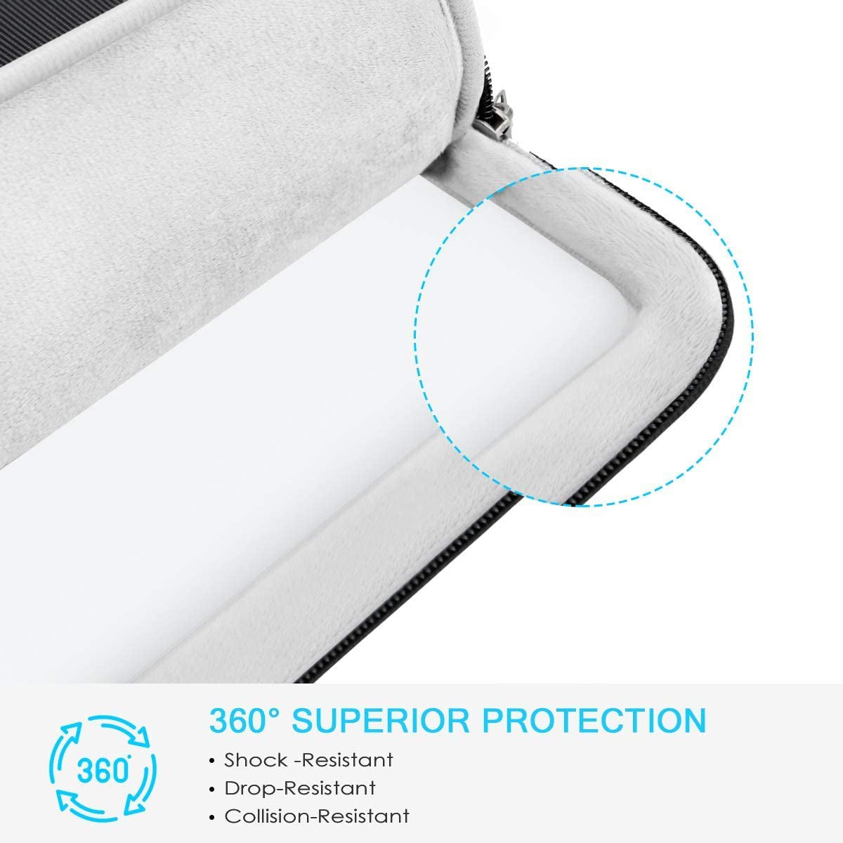 360° Protective Laptop Sleeve Case for 14 Inch HP Chromebook 14 / X360 14A / HP Stream 14, Acer Swift / Chromebook 314, 14" Ideapad Chromebook S330 ASUS Dell Portable Laptop Computer Bag, Black