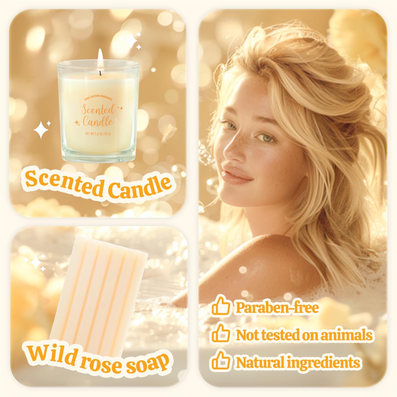 BFFLOVE Spa Gift Set for Women, Sister, Best Friends | Birthday, Valentine'S Day Gifts | Vanilla Bath and Body Set 6Pcs