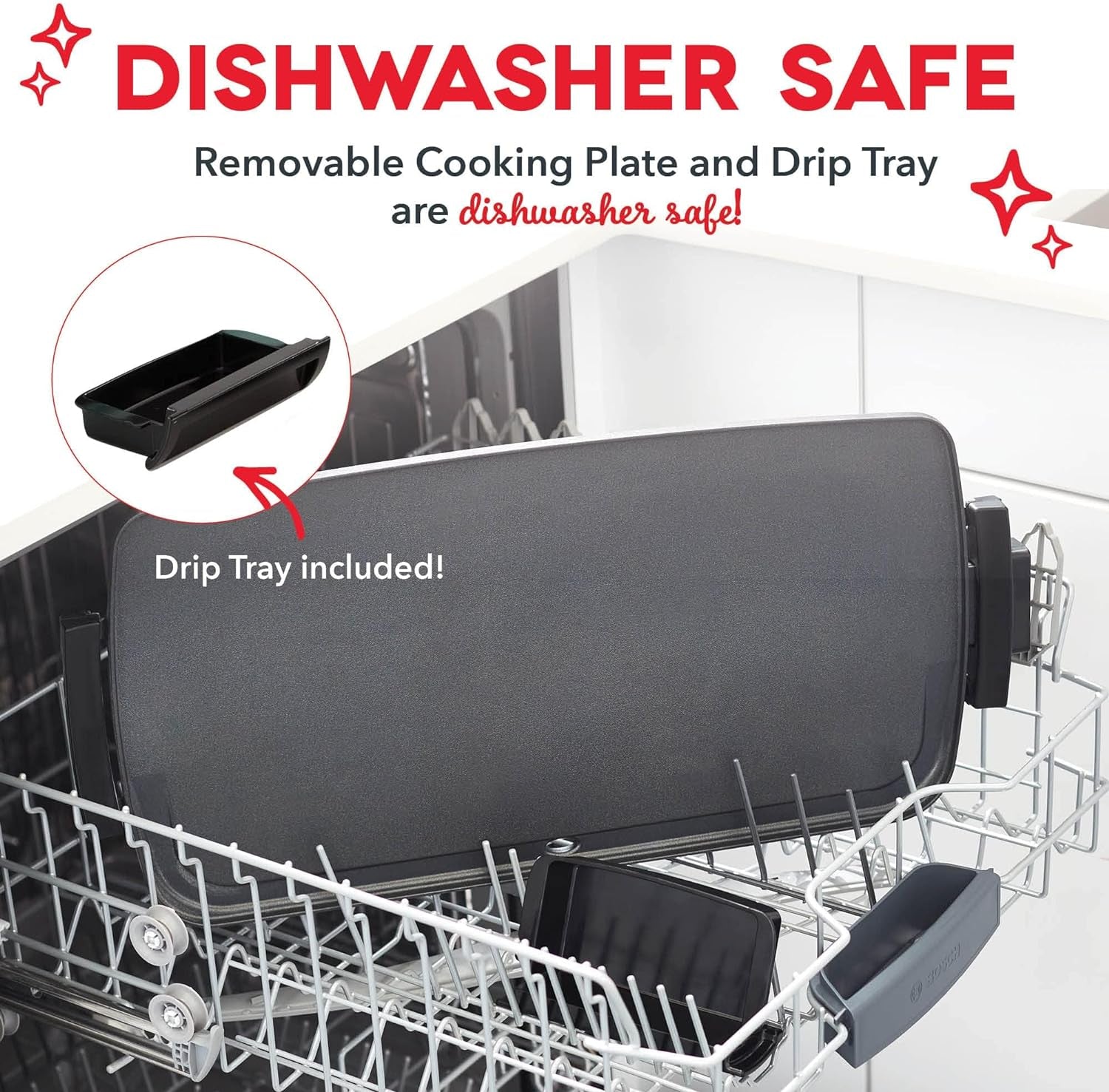 Deluxe Everyday Griddle - Electric Griddle with Removable Plate - Nonstick, Easy-Clean Surface & Anti-Slip Base - Recipe Book Included - Aqua