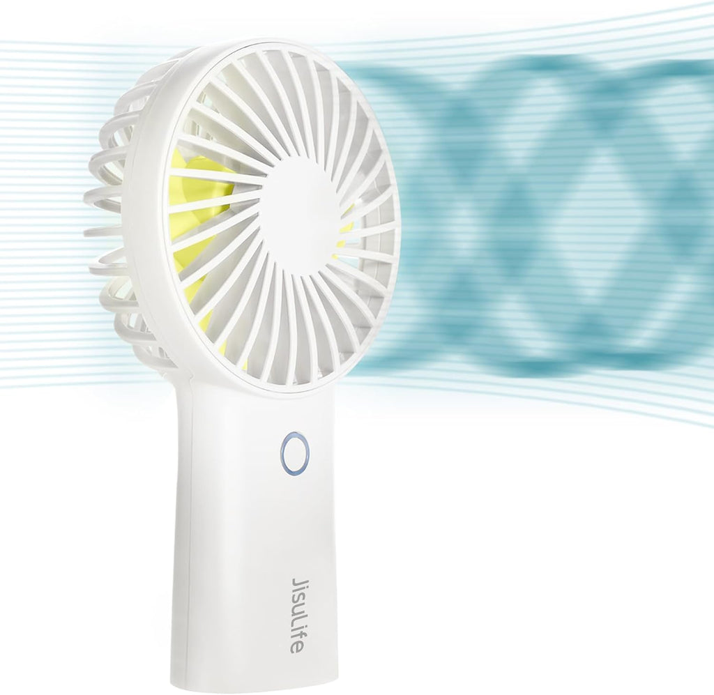 Handheld Fan [20H Max Cooling Time] 4000Mah USB Rechargeable, Battery Operated Portable Fan with 3 Speeds for Travel/Makeup/Office-White